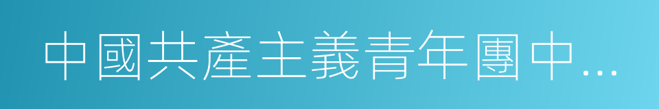 中國共產主義青年團中央委員會的同義詞