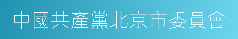 中國共產黨北京市委員會的同義詞