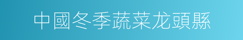 中國冬季蔬菜龙頭縣的同義詞