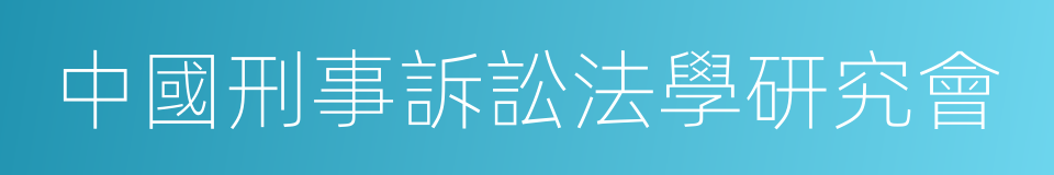 中國刑事訴訟法學研究會的同義詞