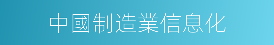 中國制造業信息化的同義詞