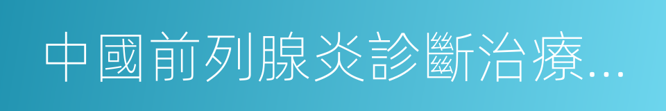 中國前列腺炎診斷治療指南的同義詞