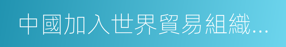 中國加入世界貿易組織議定書的同義詞