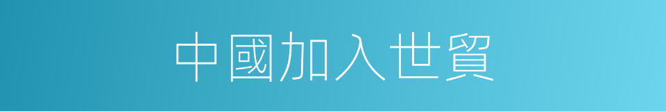 中國加入世貿的同義詞