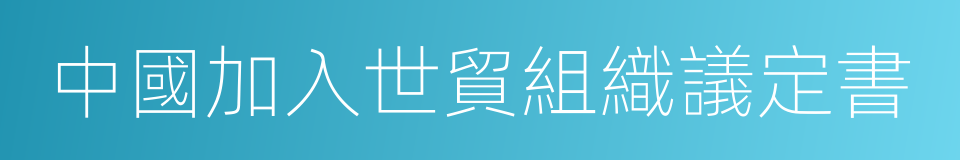 中國加入世貿組織議定書的同義詞