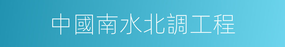 中國南水北調工程的同義詞