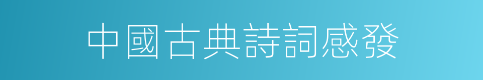 中國古典詩詞感發的同義詞