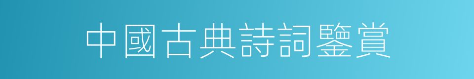 中國古典詩詞鑒賞的同義詞