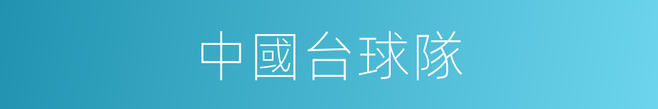 中國台球隊的同義詞