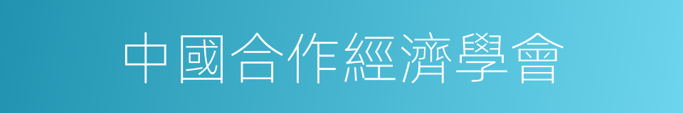 中國合作經濟學會的同義詞