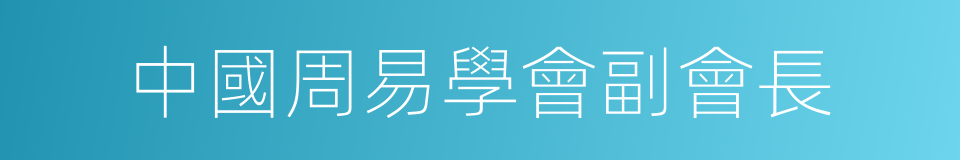 中國周易學會副會長的同義詞