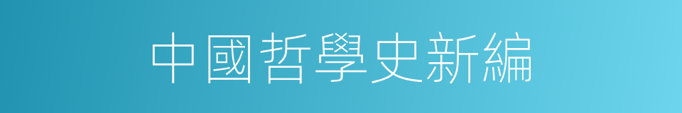 中國哲學史新編的同義詞