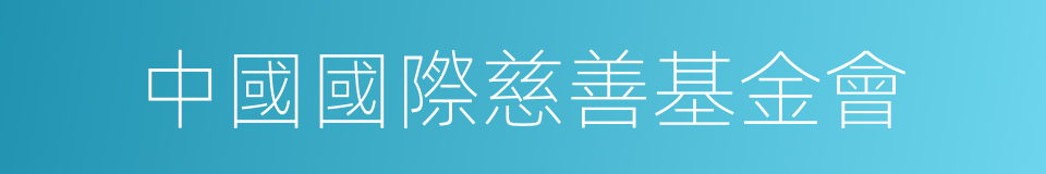 中國國際慈善基金會的同義詞