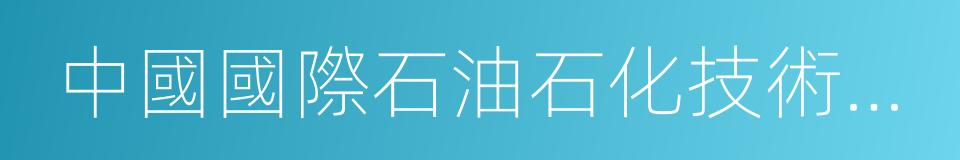 中國國際石油石化技術裝備展覽會的同義詞