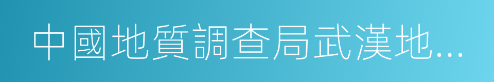 中國地質調查局武漢地質調查中心的同義詞