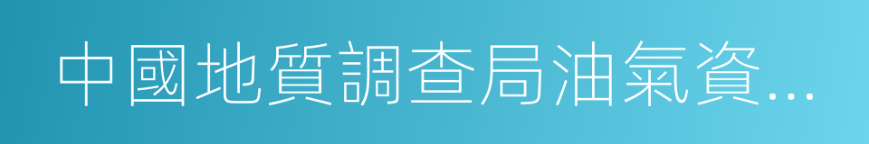 中國地質調查局油氣資源調查中心的同義詞