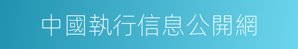 中國執行信息公開網的同義詞