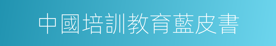 中國培訓教育藍皮書的同義詞