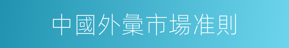 中國外彙市場准則的同義詞