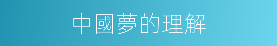 中國夢的理解的同義詞