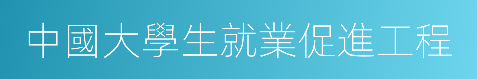 中國大學生就業促進工程的同義詞