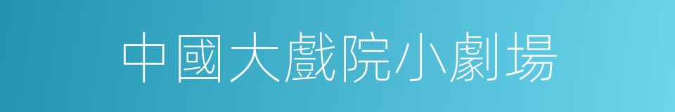 中國大戲院小劇場的同義詞