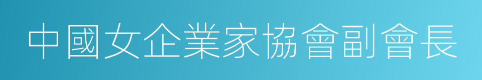 中國女企業家協會副會長的同義詞