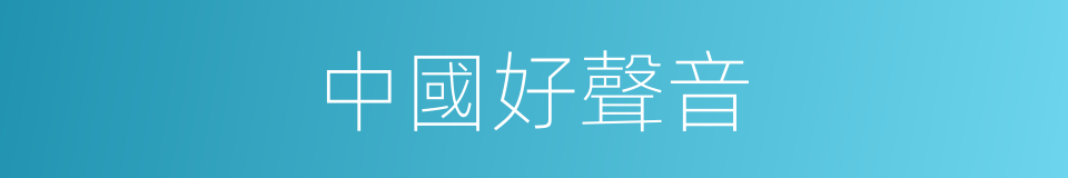 中國好聲音的同義詞