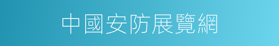 中國安防展覽網的同義詞