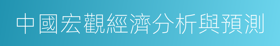 中國宏觀經濟分析與預測的同義詞