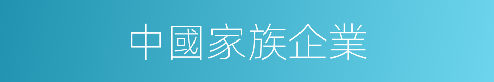 中國家族企業的同義詞