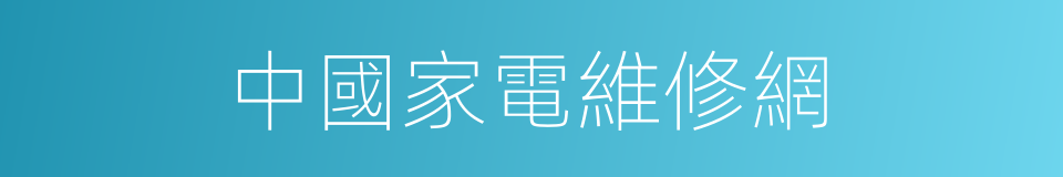 中國家電維修網的同義詞