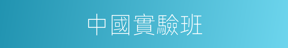 中國實驗班的同義詞