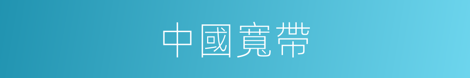 中國寬帶的同義詞