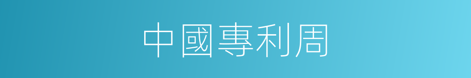 中國專利周的同義詞