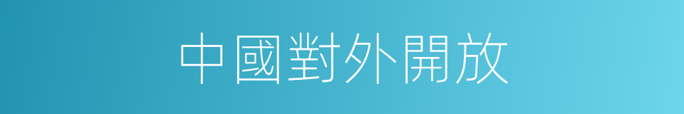 中國對外開放的同義詞