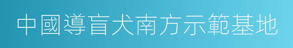 中國導盲犬南方示範基地的同義詞