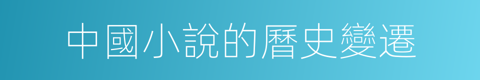 中國小說的曆史變遷的同義詞