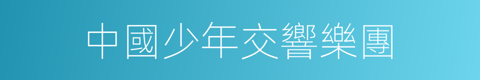 中國少年交響樂團的同義詞