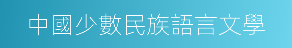 中國少數民族語言文學的同義詞