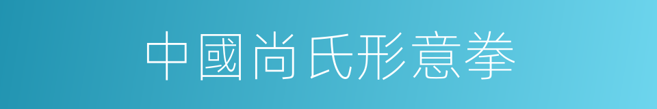 中國尚氏形意拳的同義詞