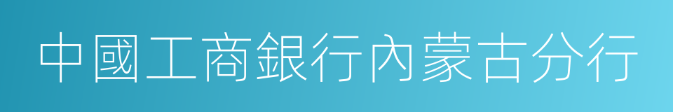 中國工商銀行內蒙古分行的同義詞