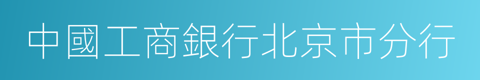 中國工商銀行北京市分行的同義詞