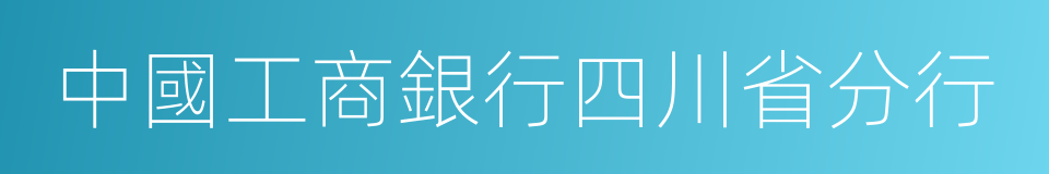 中國工商銀行四川省分行的同義詞