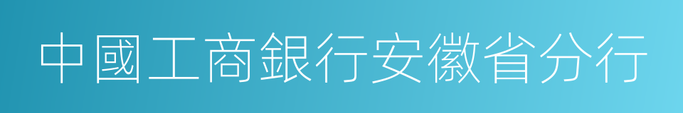 中國工商銀行安徽省分行的同義詞