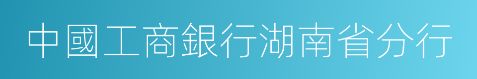 中國工商銀行湖南省分行的同義詞