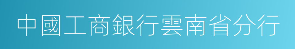 中國工商銀行雲南省分行的同義詞