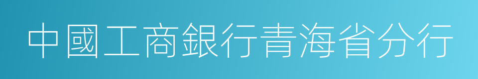 中國工商銀行青海省分行的同義詞