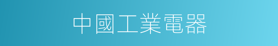 中國工業電器的同義詞