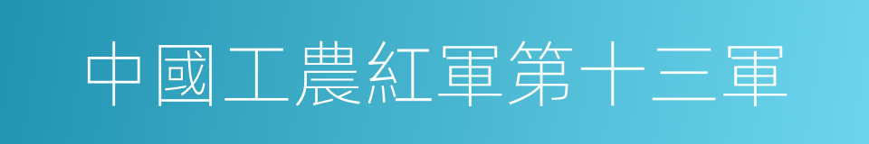 中國工農紅軍第十三軍的同義詞